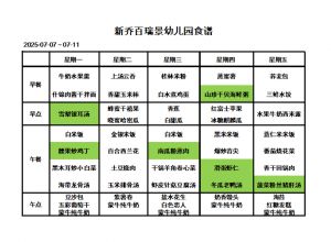 2025.07.07-2025.07.11食谱