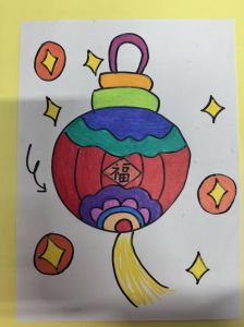 大二班朱冰欣：新年灯笼